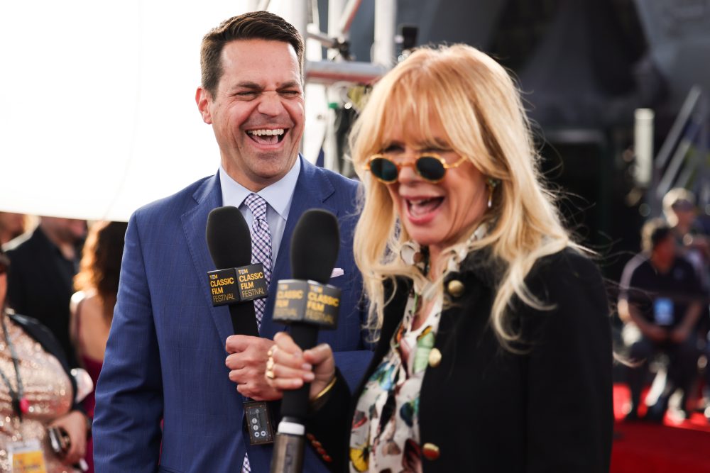 Dave Karger and Rosanna Arquette attend Opening Night Red Carpet Gala premiere of Pulp Fiction (1994) at the TCL Chinese Theatre during the 2024 TCM Classic Film Festival in Hollywood, California.